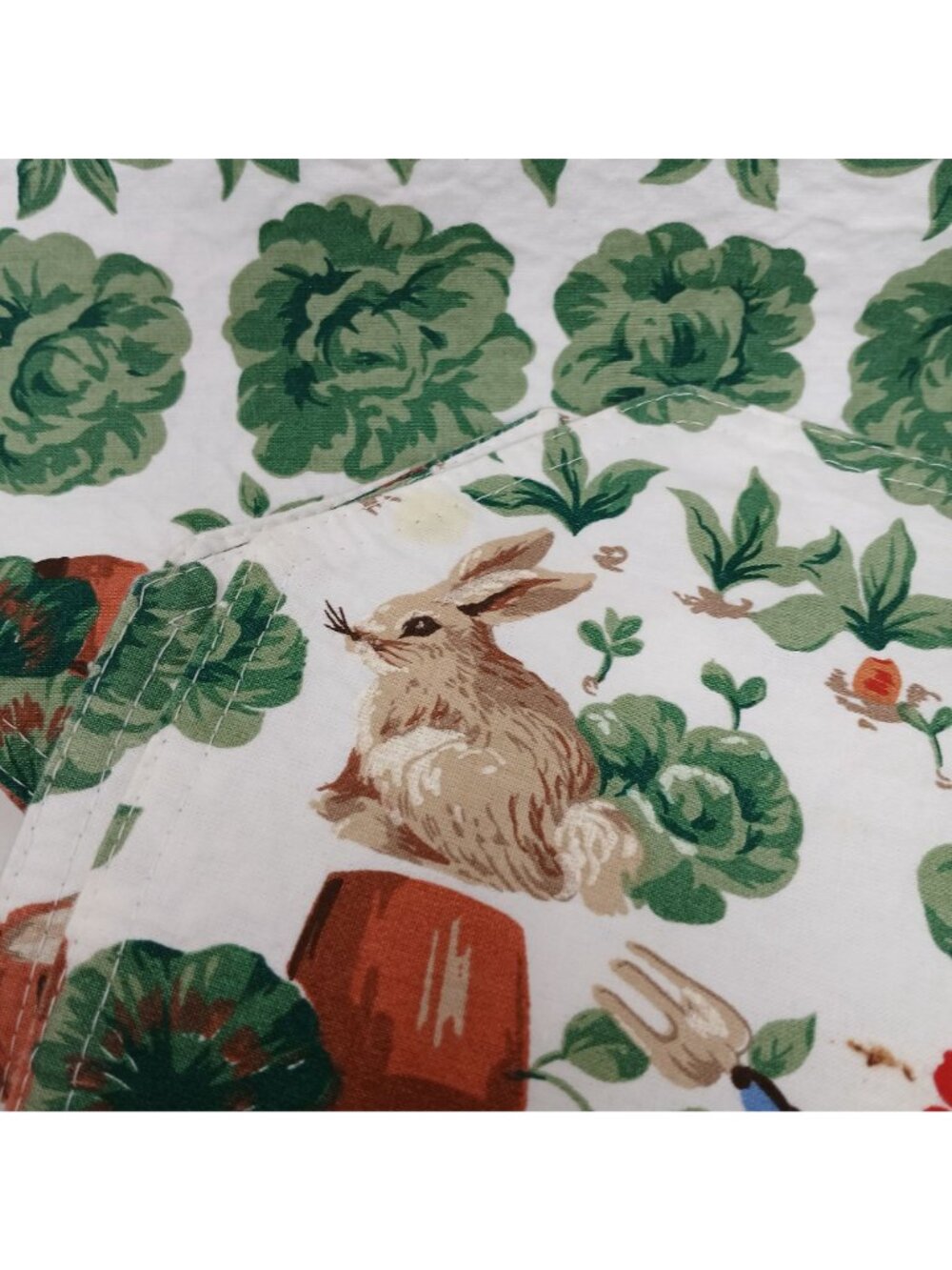 11 VTG Bunny Garden Placemat Set Wilton Court Reversable Cottage Farm Core #D46 - Picture 4 of 6